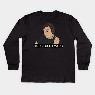 Elon Musk Smoking Let's Go to Mars Kids Long Sleeve T-Shirt
